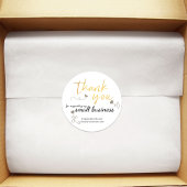 Klein bedrijf dank u gouden Gepersonaliseerd Stick Ronde Sticker