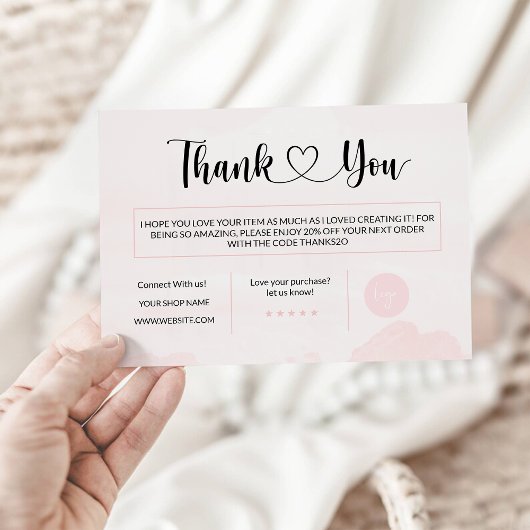 Klein bedrijf Dank u kaart afdrukbaar