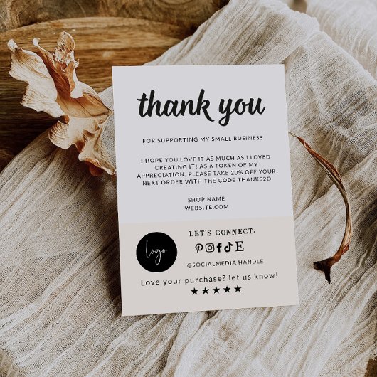 Klein bedrijf Dank u kaart afdrukbaar