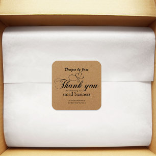 Klein Bedrijf Dank u Kraft Gepersonaliseerd Sticke Vierkante Sticker