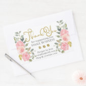 Klein Bedrijf Dank u Logo Blush Roze Bloemen Rechthoekige Sticker (Envelop)