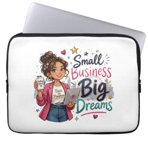 Klein Bedrijf Grote Dromen Ondernemende Meisje Laptop Sleeve