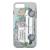 Klein bedrijf met naam. Man en bestelwagen Case-Mate iPhone Case (Achterkant)