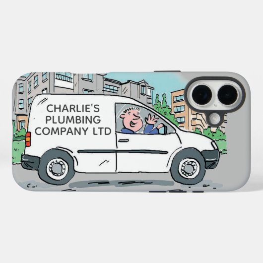 Klein Bedrijf met Naam. Man en Bestelwagen Case-Mate iPhone Case (Achterkant (horizontaal))