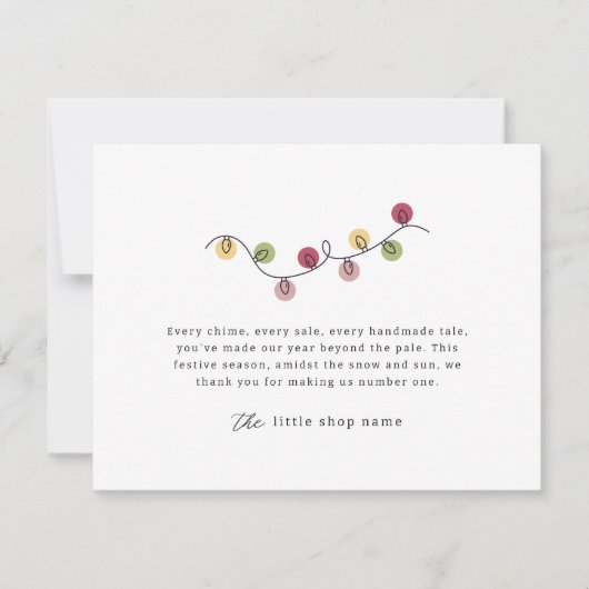 Klein bedrijf minimalistisch modern dank u feestdagenkaart (Voorkant)