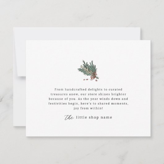 Klein bedrijf Modern Minimalistisch Dank u Feestdagenkaart (Voorkant)