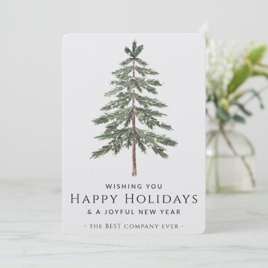 Klein Bedrijf Professioneel Aangepaste Kraft Kerst Feestdagenkaart (Staand voorkant)