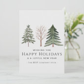 Klein Bedrijf Professioneel Gepersonaliseerd Kerst Feestdagenkaart (Staand voorkant)