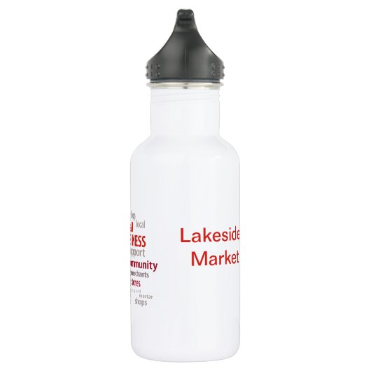 Klein bedrijf, winkel lokaal, koop lokaal waterfles  (Rechts)