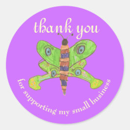 Klein bedrijfsetiket bedankt je sticker