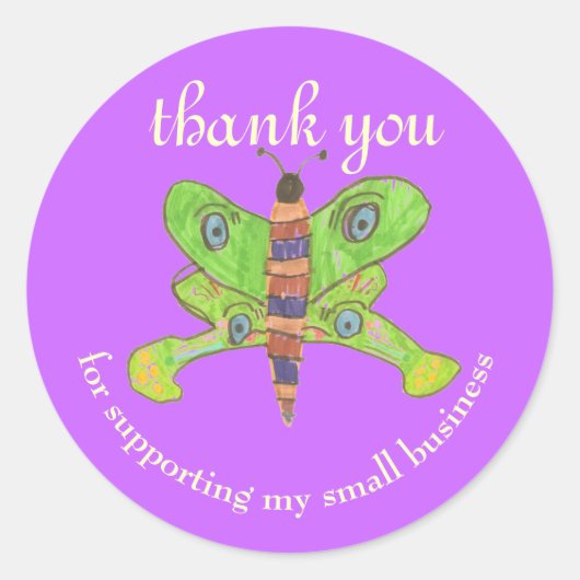 Klein bedrijfsetiket bedankt je sticker (Voorkant)