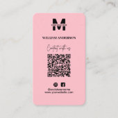 Klein bedrijfsinzet Facebook QR Code Roze Visitekaartje (Voorkant)