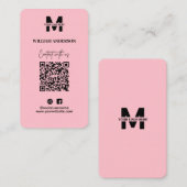 Klein bedrijfsinzet Facebook QR Code Roze Visitekaartje (Voorkant / Achterkant)