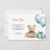 Klein beer baby shower bedankje bedankkaart (Voorkant)