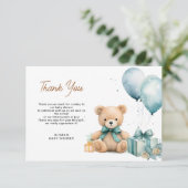 Klein beer baby shower bedankje bedankkaart (Staand voorkant)