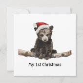 Klein beer dragen kerstmis pet, aanpasbaar kaart (Voorkant)