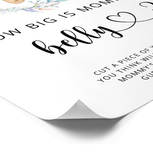 klein beer hoe groot is mama's buikspel poster (Hoek)