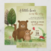 Klein Beer is onderweg | Baby Shower Kaart (Voorkant / Achterkant)