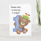 Klein Beer Kinder eerste verjaardag Kaart (Voorkant)