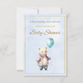 Klein Beer met een ballon Baby shower (Voorkant)