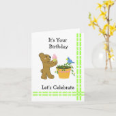 Klein Beer met ijsklontje Kaart (Gele Bloem)