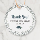 Klein Beer Rustiek Baby shower Bedankjes Labels (Achterkant)