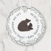 Klein Beer Rustiek Baby shower Bedankjes Labels (Voorkant)