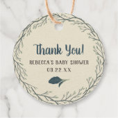 Klein Beer Rustiek Baby shower Bedankjes Labels (Achterkant)