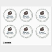Klein Beer Rustiek Baby shower Ronde Sticker (Vel)