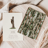 Klein Beer Verfijnd Wilde Bos Baby shower Kaart