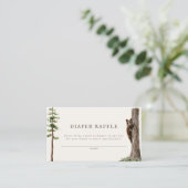 Klein Beer Wild Forest Luier Raffle Spel Informatiekaartje (Staand voorkant)
