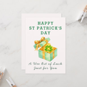 Klein beetje geluk geschenkdoos St. Patrick Dag we Kaart