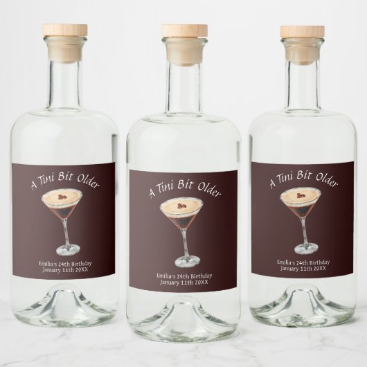 Klein beetje ouder - Espresso Martini Theme Likeurfles Etiket (Flessen)