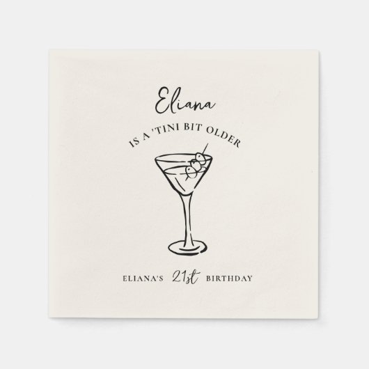 Klein beetje ouder gepersonaliseerd verjaardagsfee servet (Voorkant)