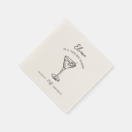 Klein beetje ouder gepersonaliseerd verjaardagsfee servet (Hoek)