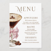 Klein beetje oudere espresso martini verjaardagsme menu (Voorkant)