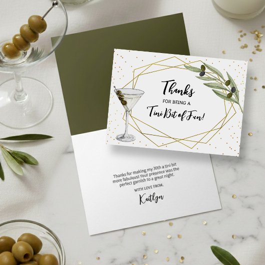 Klein beetje plezier Martini Soirée Bedankkaart