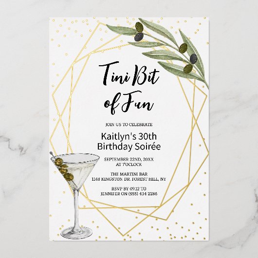 Klein beetje plezier Martini Soirée Folie Uitnodiging (Voorkant)
