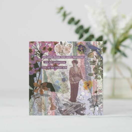 Klein Beginnings Vlak Wenskaart (Staand voorkant)