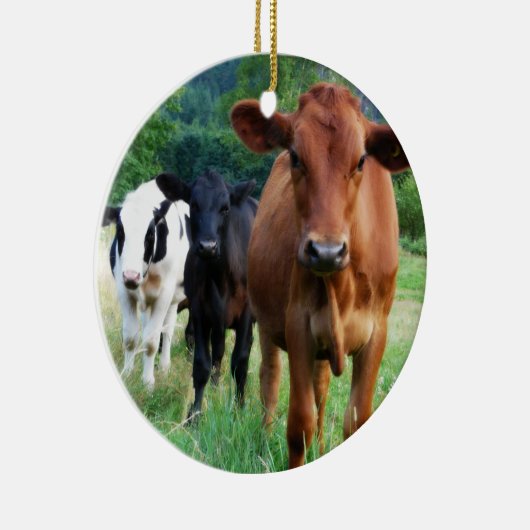 Klein beslag van drie koeien keramisch ornament (Rechts)