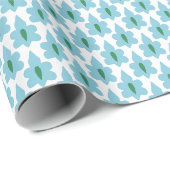 Klein blad in groen en aqua cadeaupapier (Rol Hoek)