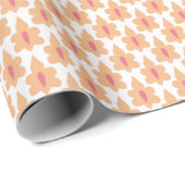 Klein blad in roze en oranje cadeaupapier (Rol Hoek)