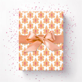Klein blad in roze en oranje cadeaupapier