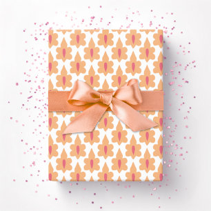 Klein blad in roze en oranje cadeaupapier