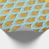 Klein blauw Blauwgroen Glitter Mermaid Fish Scales Cadeaupapier (Hoek)
