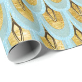 Klein blauw Blauwgroen Glitter Mermaid Fish Scales Cadeaupapier (Rol Hoek)