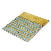 Klein blauw Blauwgroen Glitter Mermaid Fish Scales Tegeltje (Zijkant)