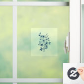 Klein blauw bloemenvenster vastkleven raamsticker (Huis)