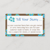 klein blauw bloemig Visitekaartje Kortingskaartje (Achterkant)