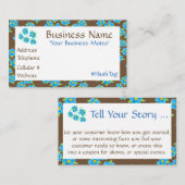 klein blauw bloemig Visitekaartje Kortingskaartje (Voorkant / Achterkant)